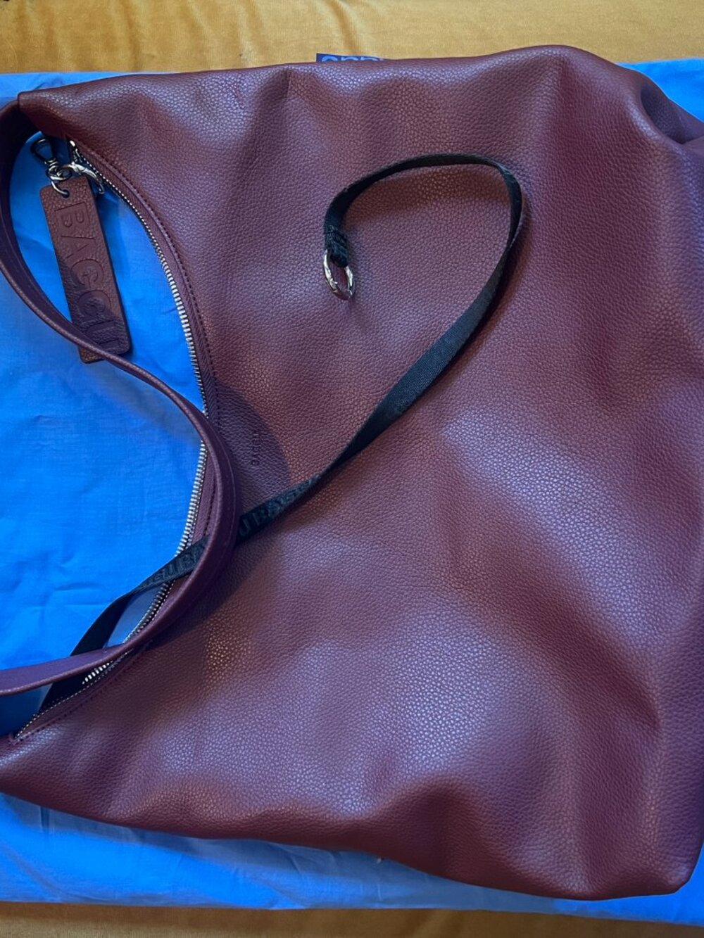 Recycled Leather Shoulder Bag - Mahogany - Picture 5 of 7